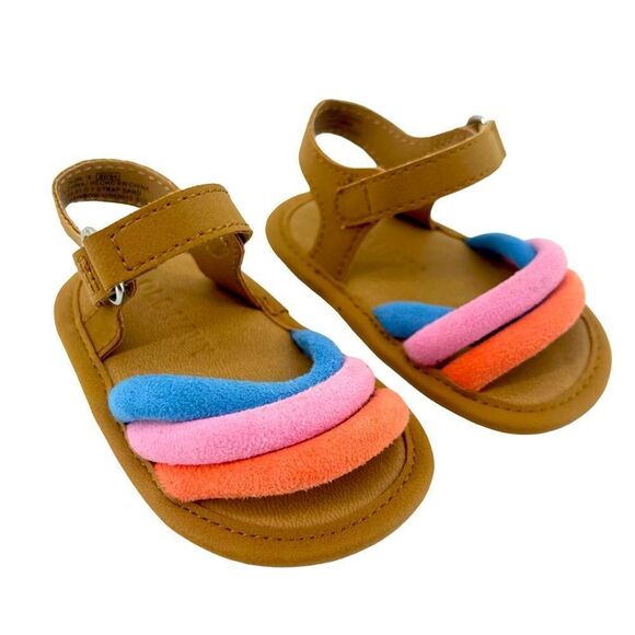 Old Navy Baby Girl’s Gradiant Rainbow Strappy Mixed Material Sandals 3 Months - Picture 14 of 14